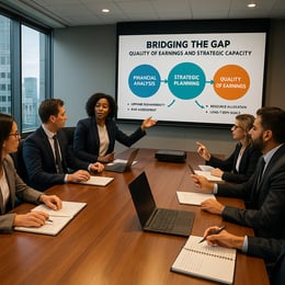 The image depicts a professional conference room with a sleek modern design A long polished wooden table is centered in the room surrounded by highbacked chairs upholstered in dark leather Large windows line one wall allowing natural light to flood i