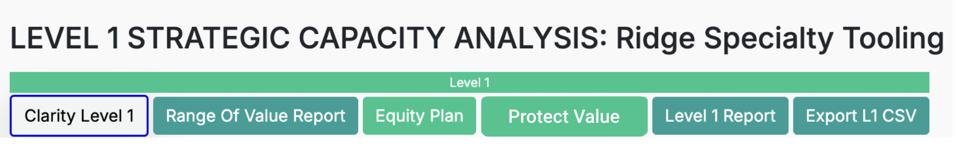 CLARITY 1 showing Equity Plannind and Protect Value